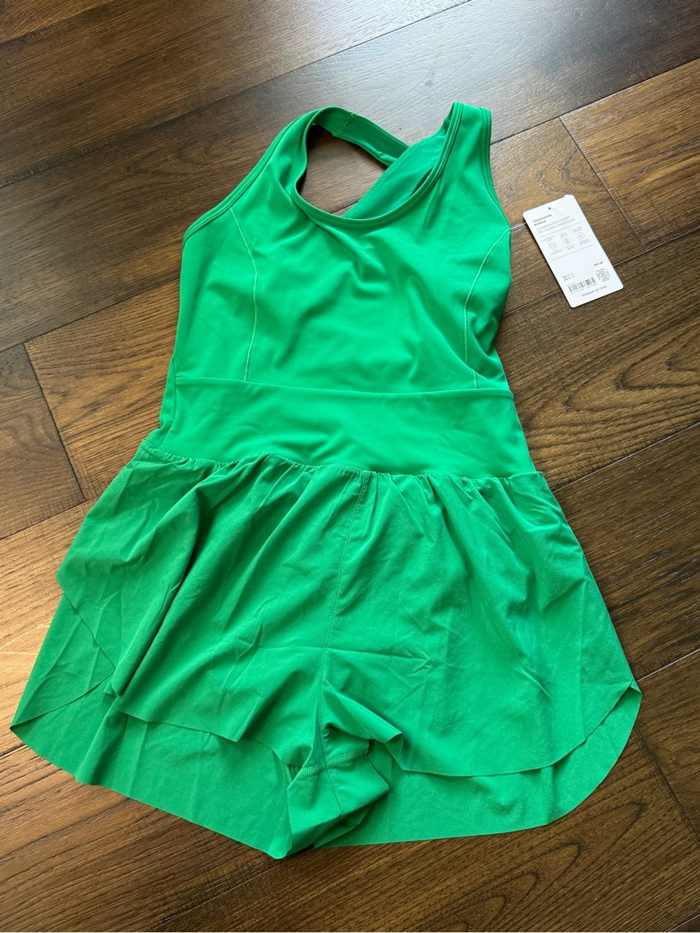 Athleta Bright Green Racerback Skirted Romper